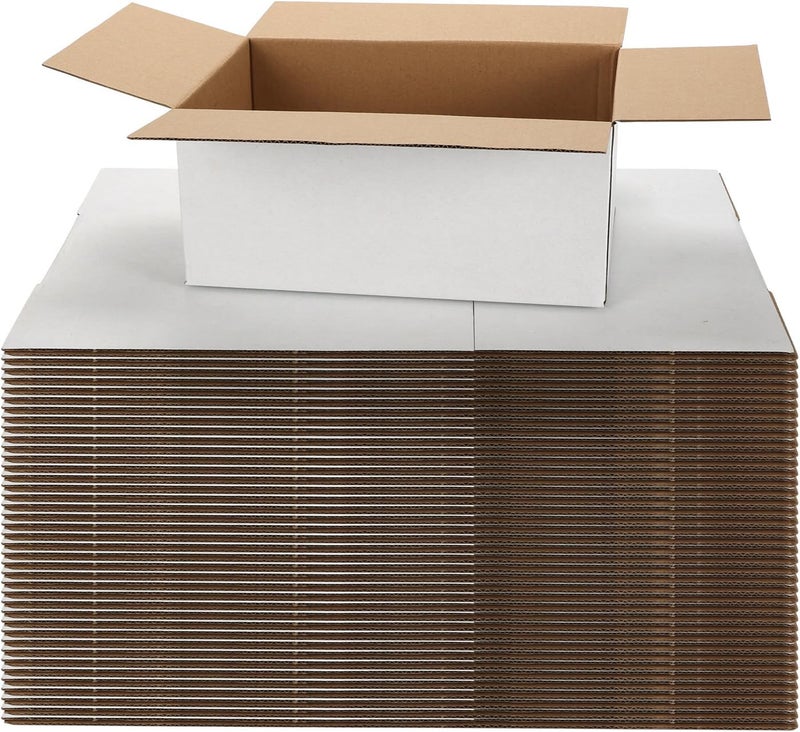 SPEPLA Shipping Boxes 9X6X4 Set of 40, White Corrugated Cardboard Box for Mailing Business Packaging - Image 1